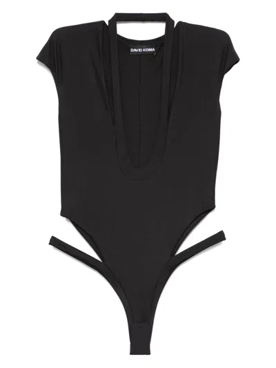 David Koma Cut-out U-neck Swimsuit In Black