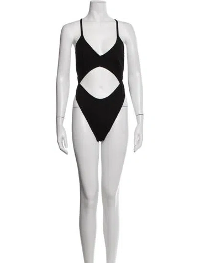 Pre-owned David Koma Cutout Accent One-piece In Black