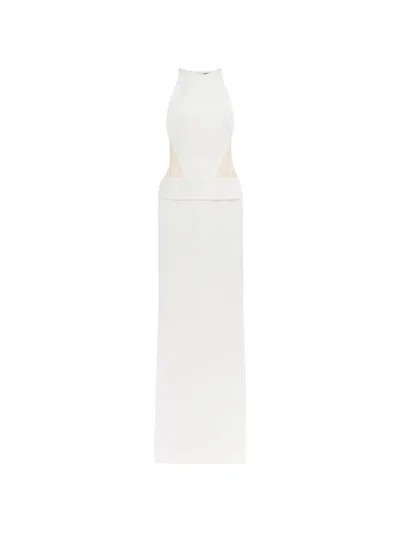 David Koma Cut-out Belted Gown In White