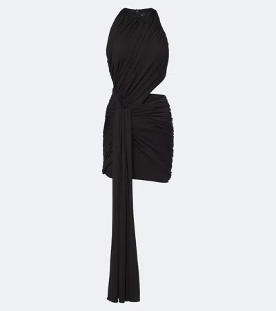 David Koma Cutout Draped Minidress In Black