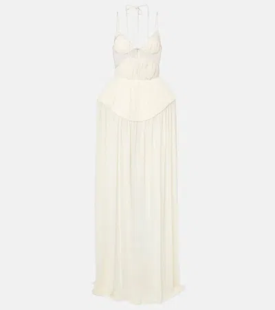 DAVID KOMA CUTOUT PLEATED GOWN