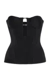 David Koma Cutout Satin Corset Top In Black
