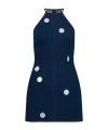 David Koma Mirror Sequin Denim Mini Dress In Blue