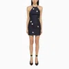 David Koma Embellished Mini Denim Dress In Blue