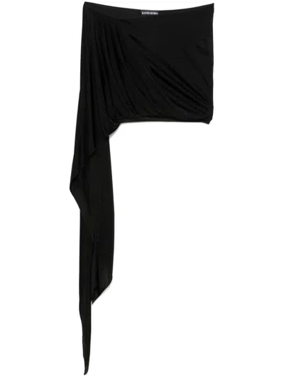 David Koma Draped Asymmetric Mini Skirt In Schwarz