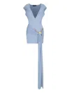 David Koma Draped-bird Embellishment Mini Dress In Blue