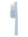 David Koma Draped Crystal-embellished Mini Dress In Blue