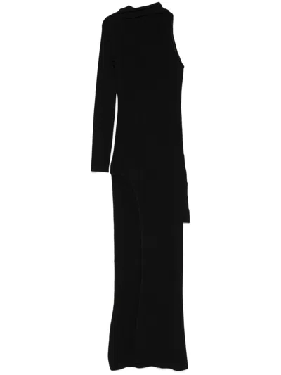 David Koma Draped-detail Maxi Dress In Black