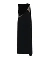 David Koma Draped Tulle And Jersey Gown In Black
