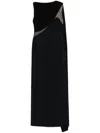 David Koma Draped Tulle And Jersey Gown In Black