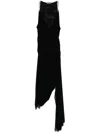 David Koma Draped Maxi Dress In Black