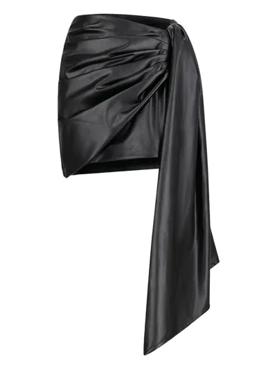 David Koma Draped Mini Skirt In Black