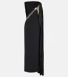David Koma Draped Tulle And Jersey Gown In Schwarz