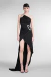 David Koma Crystal Buckle Embr Detail Asymmetric In Black