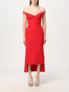 David Koma Off-the-shoulder Bustier Cady Midi Dress In Rot