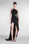 David Koma Crystal Buckle Embr Detail Asymmetric In Black