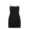 David Koma Womens Black Silver Crystal Shoulder-straps Stretch-woven Mini Dress In Black