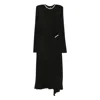 David Koma Crystal-embellished Draped Dress In Black