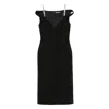 David Koma Crystal-embellished Midi Dress In Black