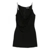 David Koma Crystal-embellished Cowl-neck Dress In Black