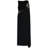 David Koma Draped Tulle And Jersey Gown In Black