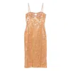 David Koma Midi Sequin Dress Featuring Shoulder Straps In Brown