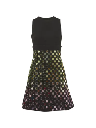 Pre-owned David Koma Embellished A-line Mini Dress In Black