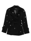David Koma Embellished Belted Jacket In Brown