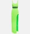David Koma Embellished Cady Gown In Green