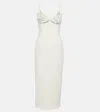 David Koma Embellished Cady Midi Dress In White