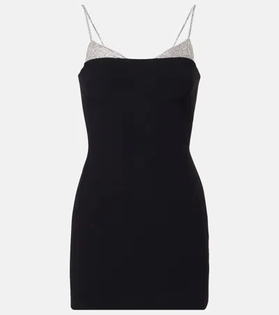 David Koma Embellished Cady Minidress In Black