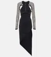 David Koma Embellished Cutout Midi Dress In Black/iridescent