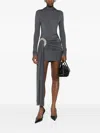 David Koma Embellished Draped Dress In Gray