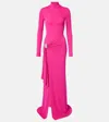 David Koma Embellished Draped Gown In Pink