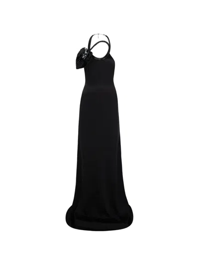 David Koma Embellished Halterneck Gown In Black