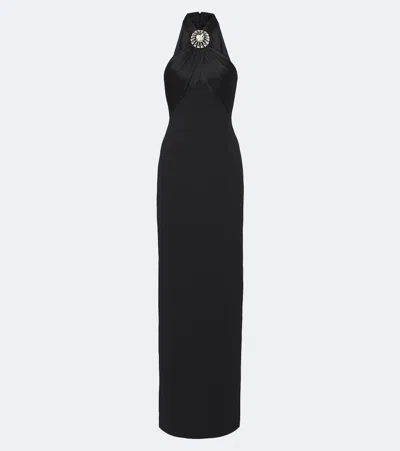 David Koma Embellished Halterneck Gown In Black