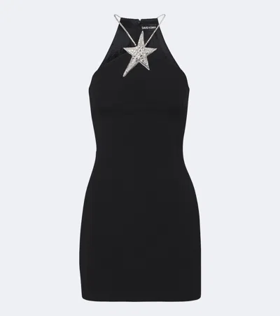 David Koma Embellished Halterneck Minidress In Black