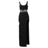 David Koma Crystal-embellished Crepe Gown In Black