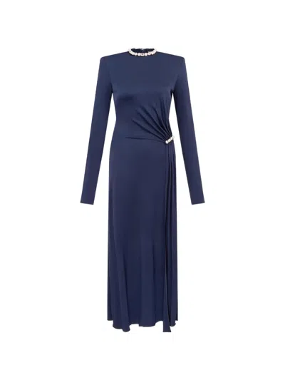 David Koma Embellished Midi Dress In Blue