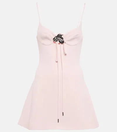 David Koma Embellished Minidress In Baby Pink