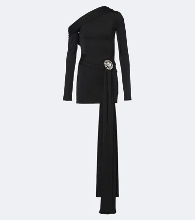 David Koma Embellished One-shoulder Minidress In Black