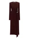 David Koma Embellished Side-split Midi Dress In Burgundy