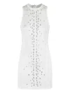 David Koma Speckled Rhinestone Embr Mini Jersey In White