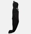David Koma Embroidered Asymmetric Gown In Black