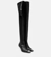 David Koma Faux Leather Over-the-knee Boots In Black
