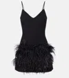 David Koma Minikleid Mit Federn In Black