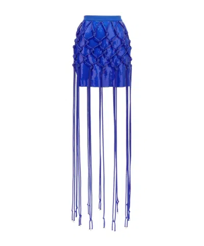 DAVID KOMA DAVID KOMA FISHNET LAYERED SKIRT