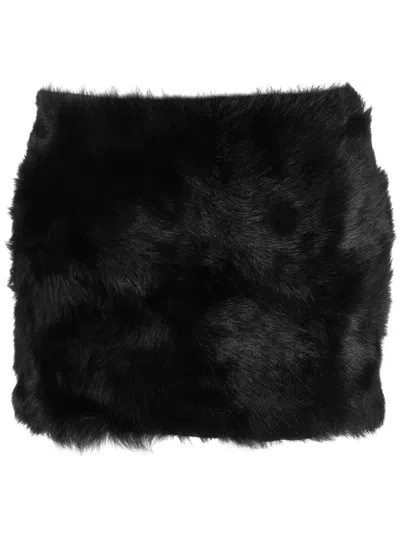 David Koma Textur Minirock Aus Leder In Black