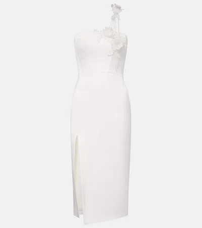 David Koma Floral-appliqué Bustier Dress In White