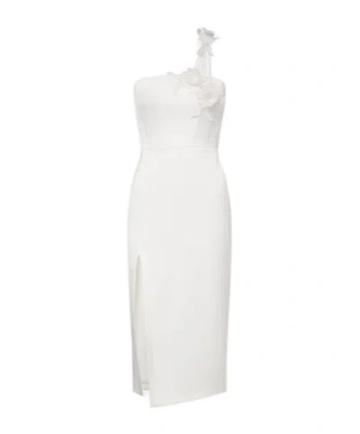 David Koma Floral-applique Bustier Dress In White